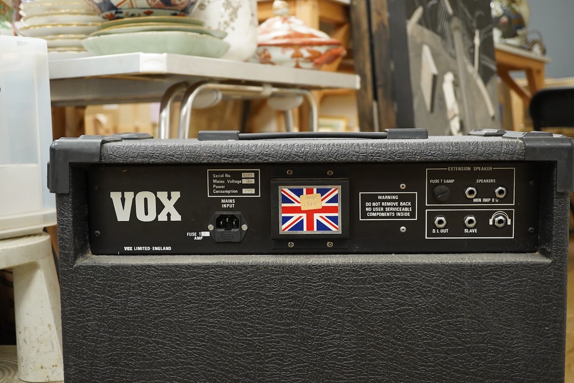A mid-1980s Vox 100w bass combo amplifier, 58cm high
